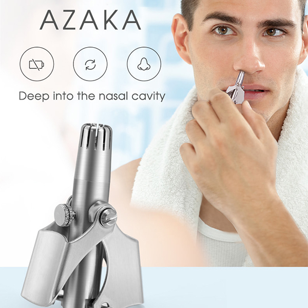 Máy Cắt Tỉa Lông Mũi Azaka Không Gỉ - Tắt Tỉa Lông Mũi An Toàn, Tuyệt Đối Không Đau
